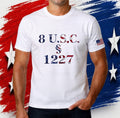 Statute 1227 - American Flag - Unisex Garment-Dyed T-shirt