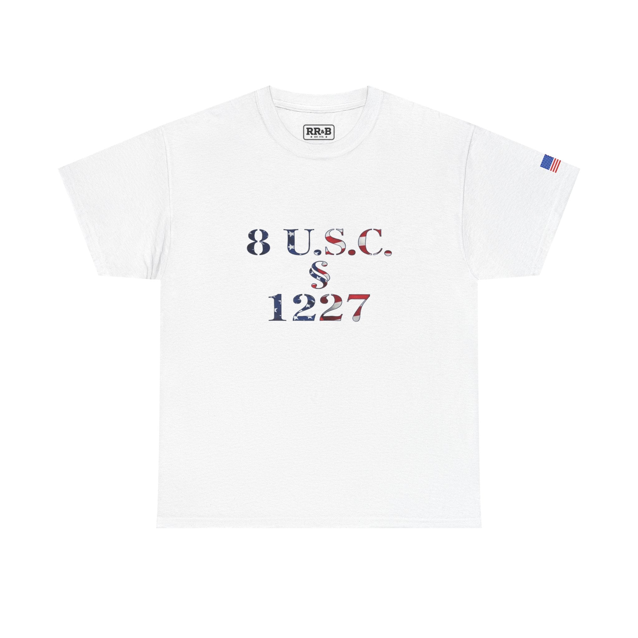 Statute 1227 - American Flag - Unisex Garment-Dyed T-shirt
