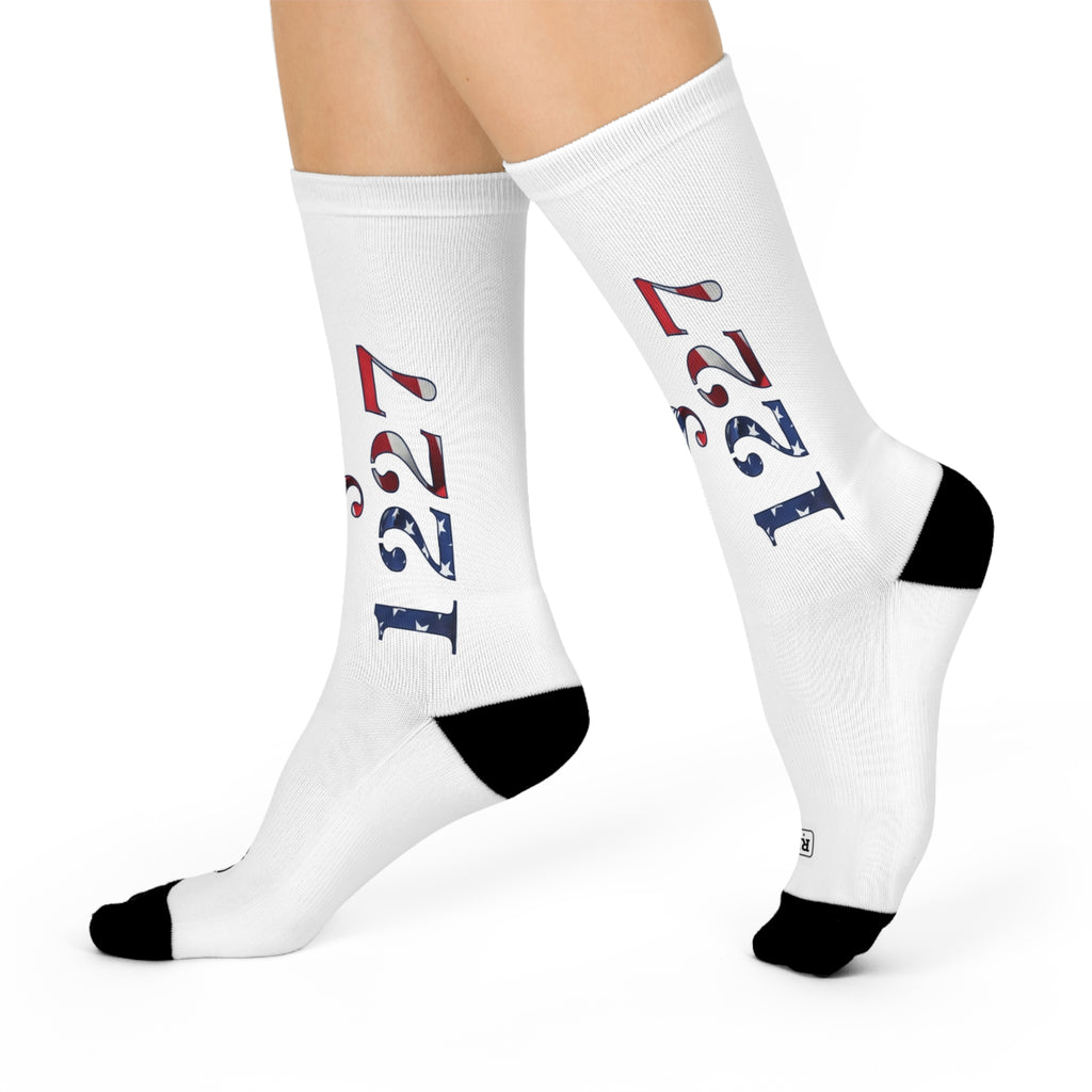Statute 1227 - American Flag - Cushioned Crew Socks